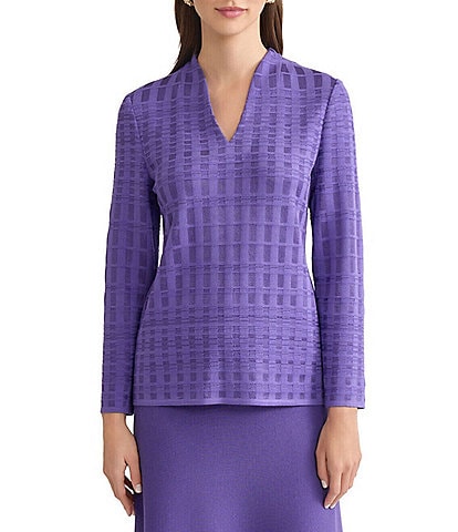 MISOOK Textured Knit V-Neck Long Sleeve Tunic