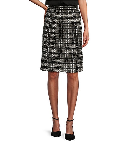 MISOOK Tweed Knit Knee-Length Coordinating Pencil Skirt