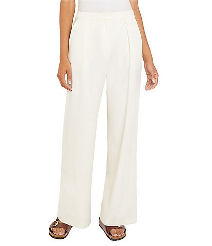 MISOOK Twill High Waisted Wide Leg Tailored Pants