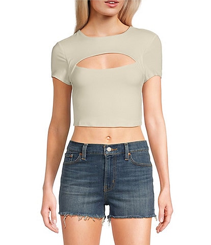 Miss Chievous Short Sleeve Cut Out Fashion Top