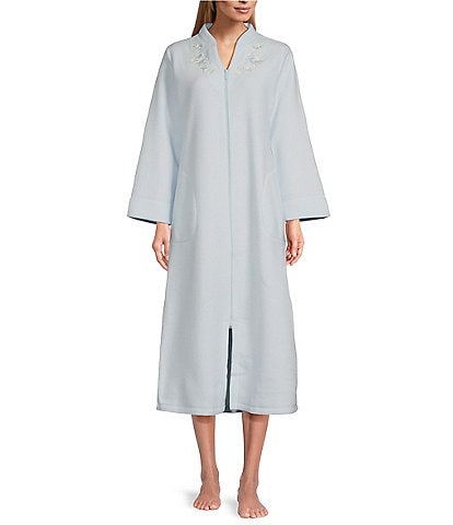 Miss Elaine Micro Fleece Long Zip Front Robe