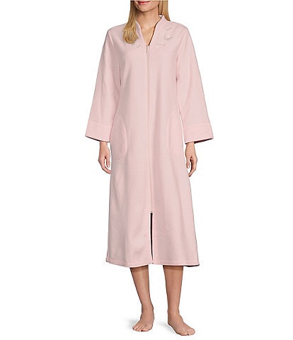 Miss Elaine Micro Fleece Long Zip Front Robe