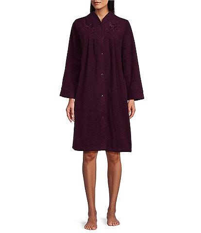 Miss Elaine Micro Fleece Short Snap Robe