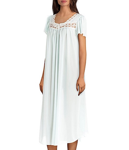 Miss Elaine Silk Essence Solid Long Nightgown