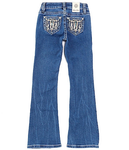 Miss Me Big Girls 7-14 Longhorn-Embroidered-Pocket Mid-Rise Bootcut-Leg Jeans