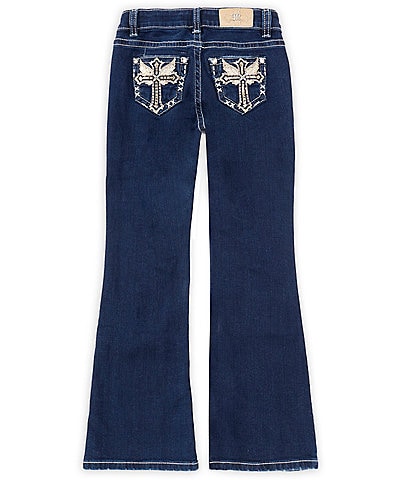 Miss Me Big Girls 7-16 Cross Detailed Pocket Boot Cut Jeans