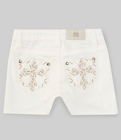 Miss Me Big Girls 7-16 Embroidered Cross Pocket Shorts