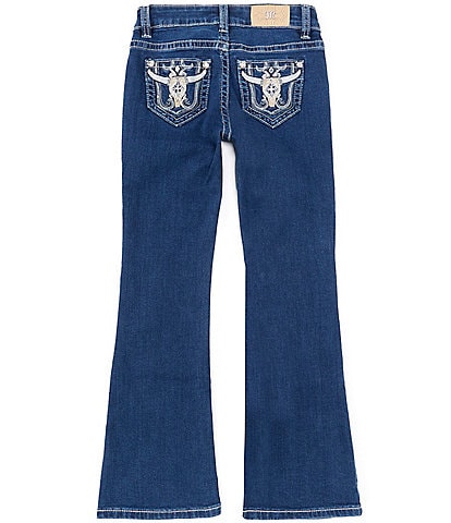 Miss Me Big Girls 7-16 Longhorn Embroidered Pocket Bootcut Jeans