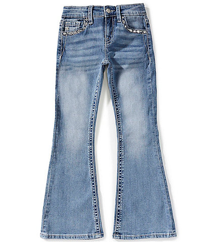 Miss Me Big Girls 7-16 Mid-Rise Embellished-Winged-Design Bootcut-Leg Jeans