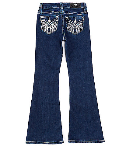 Miss Me Big Girls 7-16 Winged-Pocket-Detailed Mid-Rise Flare-Leg Jeans