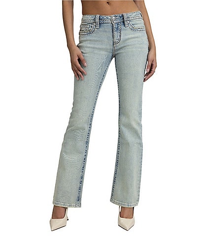 Miss Me Mid Rise Boot Cut Basic Thick Stitch Jeans