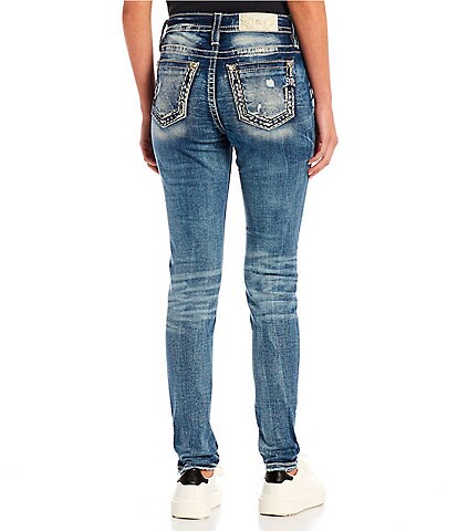Miss Me Mid Rise Destructed Skinny Jeans