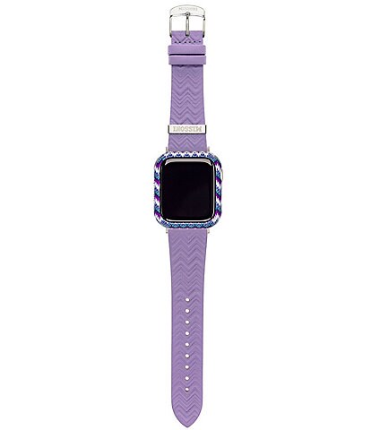 Missoni Unisex Zigzag 41mm Watch Cover and Lilac Leather Strap Watch