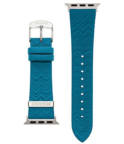 Missoni Unisex Zigzag Blue Green Leather 38/40/41mm Strap for Apple Watch