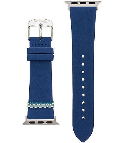 Missoni Unisex Zigzag Blue Leather 38/40/41mm Strap for Apple Watch