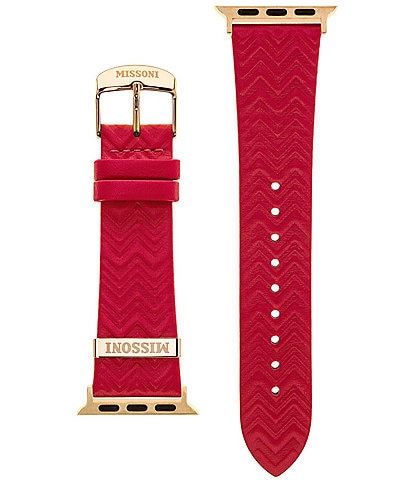 Missoni Unisex Zigzag Red Leather 38/40/41mm Strap for Apple Watch