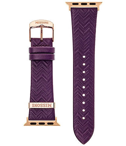 Missoni Unisex Zigzag Violet Leather 38/40/41mm Strap for Apple Watch