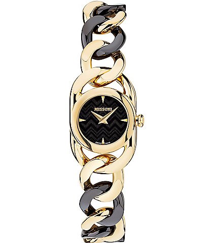 Missoni Women's Gioiello Two-Tone Black Dial Bracelet Watch