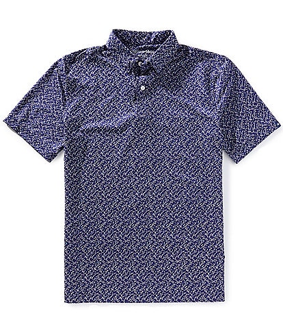 Mizzen+Main Performance Stretch Confetti Print Short Sleeve Polo Shirt