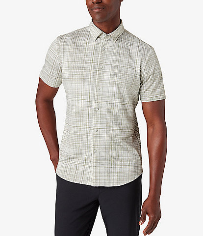 Mizzen+Main Performance Stretch Halyard Plaid Short Sleeve Woven Shirt