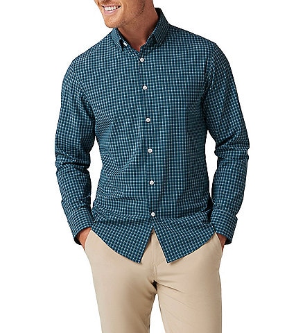 Mizzen+Main Performance Stretch Leeward No Tuck Plaid Long Sleeve Woven Shirt