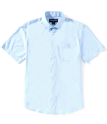 Mizzen+Main Performance Stretch Leeward Pressed Diamond Print Short Sleeve Woven Shirt