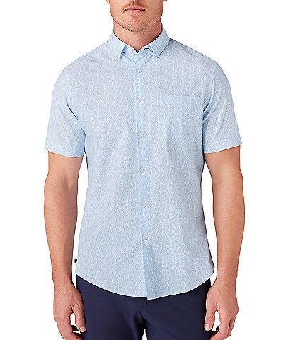 Mizzen+Main Performance Stretch Leeward Printed Short Sleeve Woven Shirt