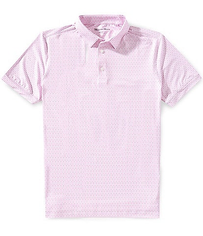Mizzen+Main Performance Stretch Versa Circle Geo Print Short Sleeve Polo Shirt