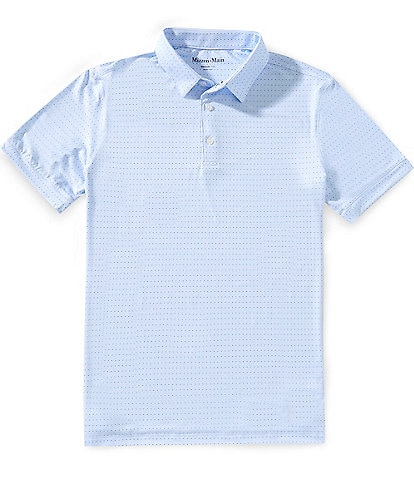 Mizzen+Main Performance Stretch Versa Diamond Sunburst Print Short Sleeve Polo Shirt