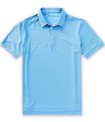 Mizzen+Main Performance Stretch Versa Medallion Print Short Sleeve Polo Shirt