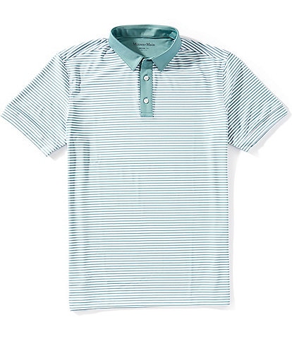 Mizzen+Main Performance Stretch Contrast Stripe Short Sleeve Polo Shirt