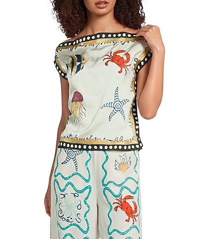 Mo Maya Namaste Sunshine Coordinating Hand Printed Scarf Top