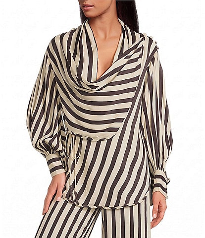Mo Maya Striped Kimono Top