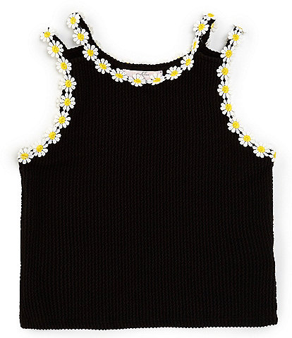 Moa Moa Big Girls 7-16 Flower-Appliqued Cropped Tank Top