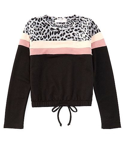 Moa Moa Big Girls 7-16 Long-Sleeve Color Block Top