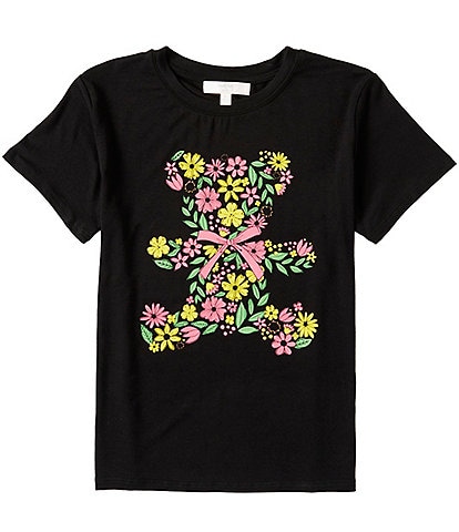 Moa Moa Big Girls 7-16 Short Sleeve Oversized Teddy Bear Graphic T-Shirt