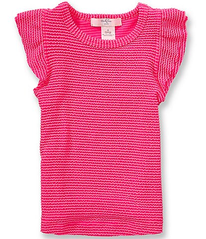 Moa Moa Little Girls Flutter Sleeve Top