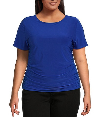 Moa Moa Plus Size Cinched Waist Short Sleeve T-Shirt
