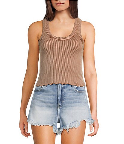 Moa Moa Ribbed Scoop Neck Tank