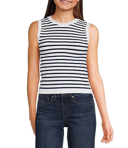 Moa Moa Seamless Striped Cropped Tank Top