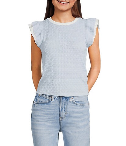 Moa Moa Short Flutter Sleeve Top
