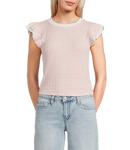 Moa Moa Short Flutter Sleeve Top