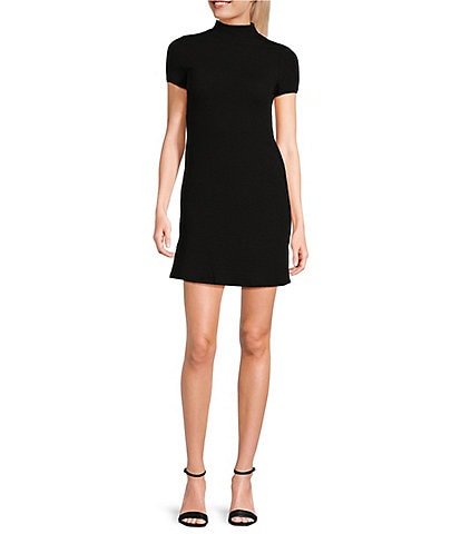 Moa Moa Short Sleeve Mock Neck Dress