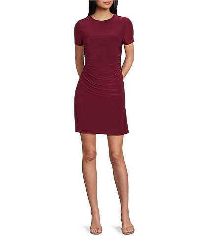 Moa Moa Short Sleeve Side Cinched Dress
