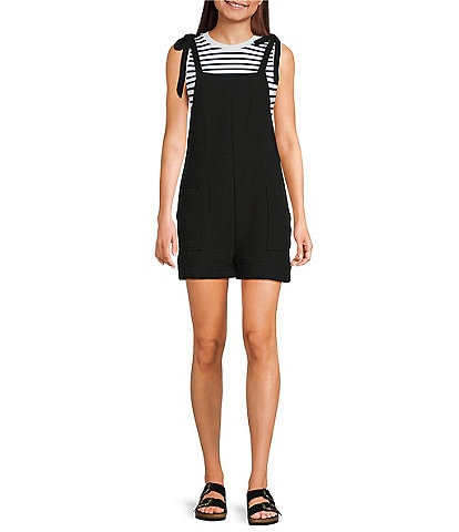 Moa Moa Square Neck Tie Shoulder Romper