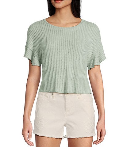 Moa Moa Textured Short Sleeve Drop Shoulder T-Shirt