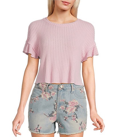 Moa Moa Textured Short Sleeve Drop Shoulder T-Shirt