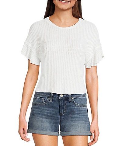 Moa Moa Textured Short Sleeve Drop Shoulder T-Shirt