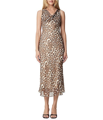 Mod Ref Chiffon Leopard Print Midi Dress
