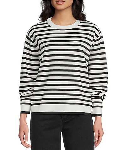 Mod Ref Stripe Long Sleeve Crew Sweater